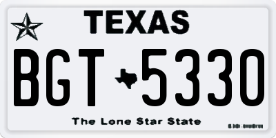 TX license plate BGT5330