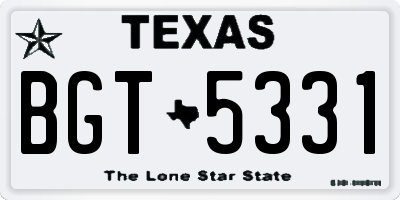 TX license plate BGT5331