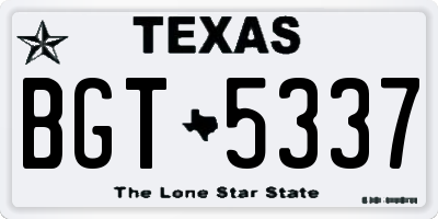 TX license plate BGT5337