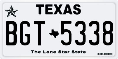 TX license plate BGT5338