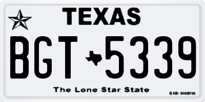 TX license plate BGT5339
