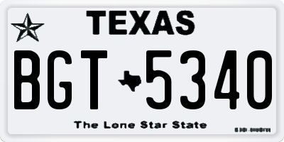 TX license plate BGT5340