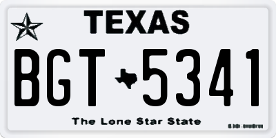 TX license plate BGT5341