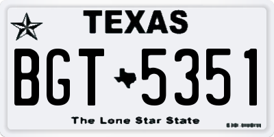 TX license plate BGT5351
