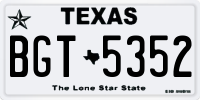 TX license plate BGT5352