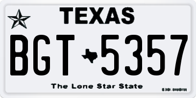 TX license plate BGT5357