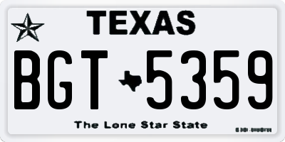 TX license plate BGT5359