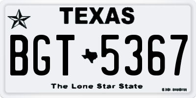 TX license plate BGT5367