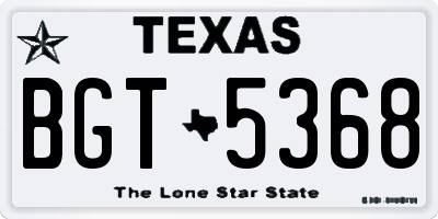 TX license plate BGT5368