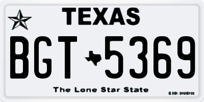 TX license plate BGT5369