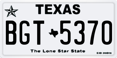 TX license plate BGT5370