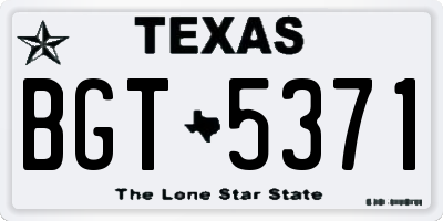 TX license plate BGT5371