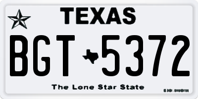 TX license plate BGT5372