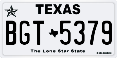 TX license plate BGT5379
