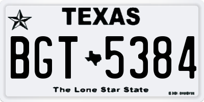 TX license plate BGT5384