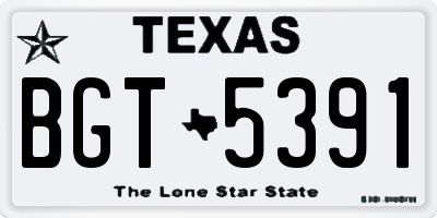 TX license plate BGT5391