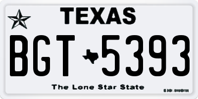 TX license plate BGT5393