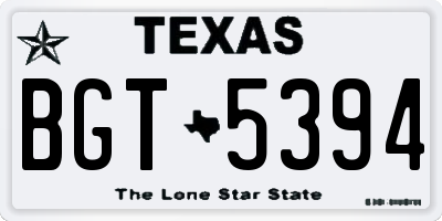 TX license plate BGT5394