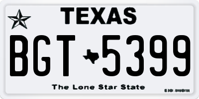 TX license plate BGT5399