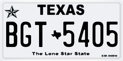 TX license plate BGT5405