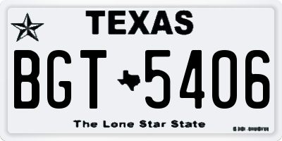 TX license plate BGT5406