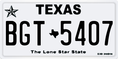 TX license plate BGT5407