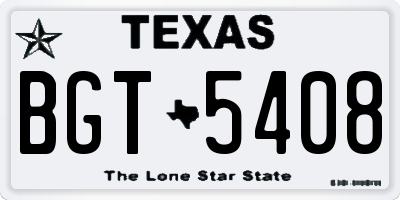 TX license plate BGT5408