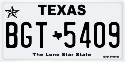 TX license plate BGT5409
