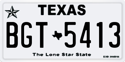 TX license plate BGT5413
