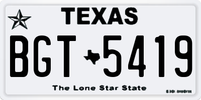 TX license plate BGT5419