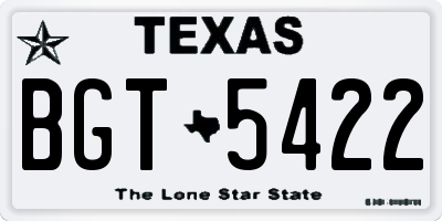 TX license plate BGT5422