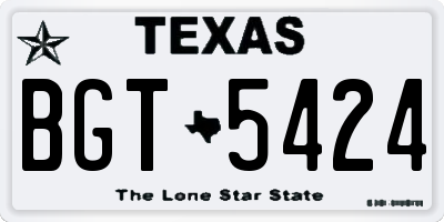 TX license plate BGT5424
