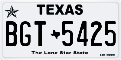 TX license plate BGT5425