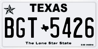TX license plate BGT5426