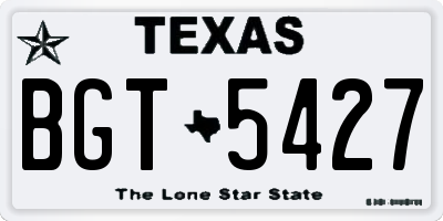 TX license plate BGT5427