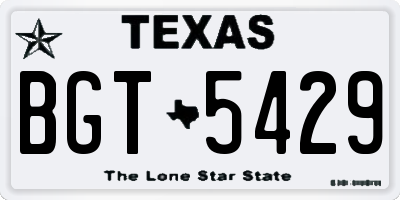 TX license plate BGT5429