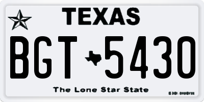 TX license plate BGT5430