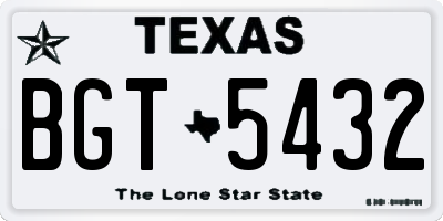 TX license plate BGT5432