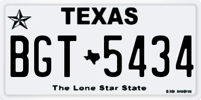 TX license plate BGT5434