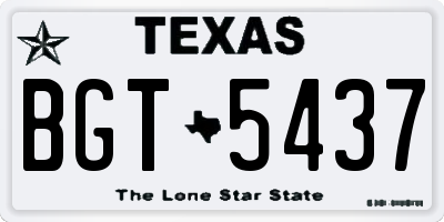 TX license plate BGT5437