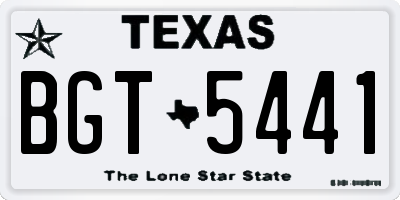 TX license plate BGT5441