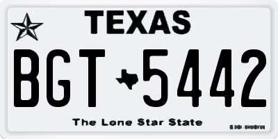 TX license plate BGT5442