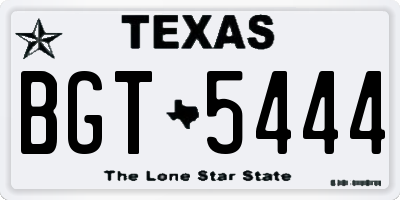 TX license plate BGT5444
