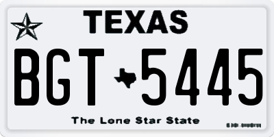 TX license plate BGT5445