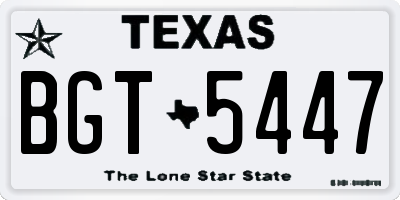 TX license plate BGT5447