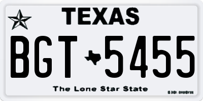 TX license plate BGT5455