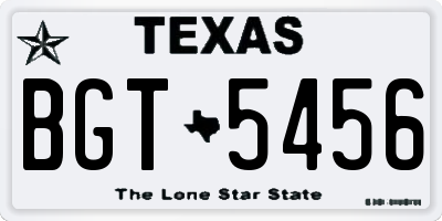 TX license plate BGT5456