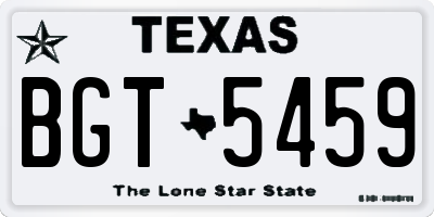 TX license plate BGT5459