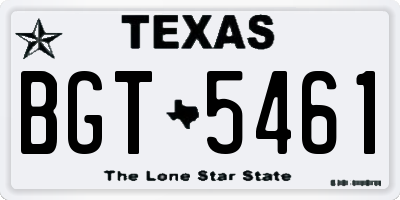 TX license plate BGT5461