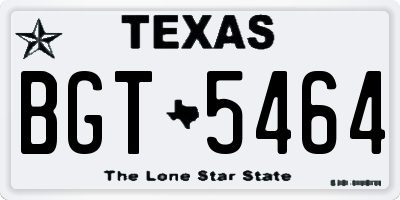 TX license plate BGT5464